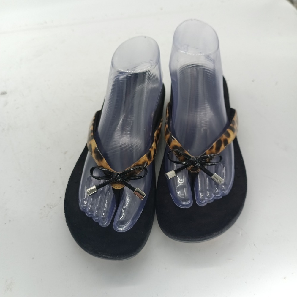 Vionic Bella II Leopard Print Orthotic Sandals Womens Size 8 Black 44BELLAII s16 - Picture 2 of 7